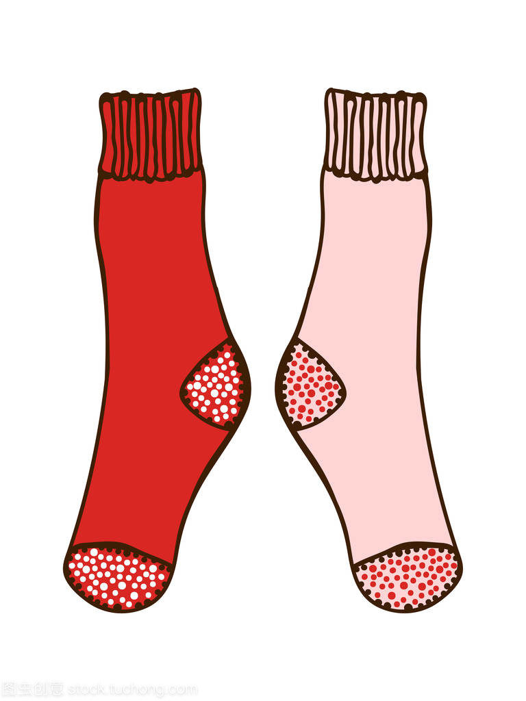 嘟嘟雙彩色襪子。插圖設(shè)計(jì)